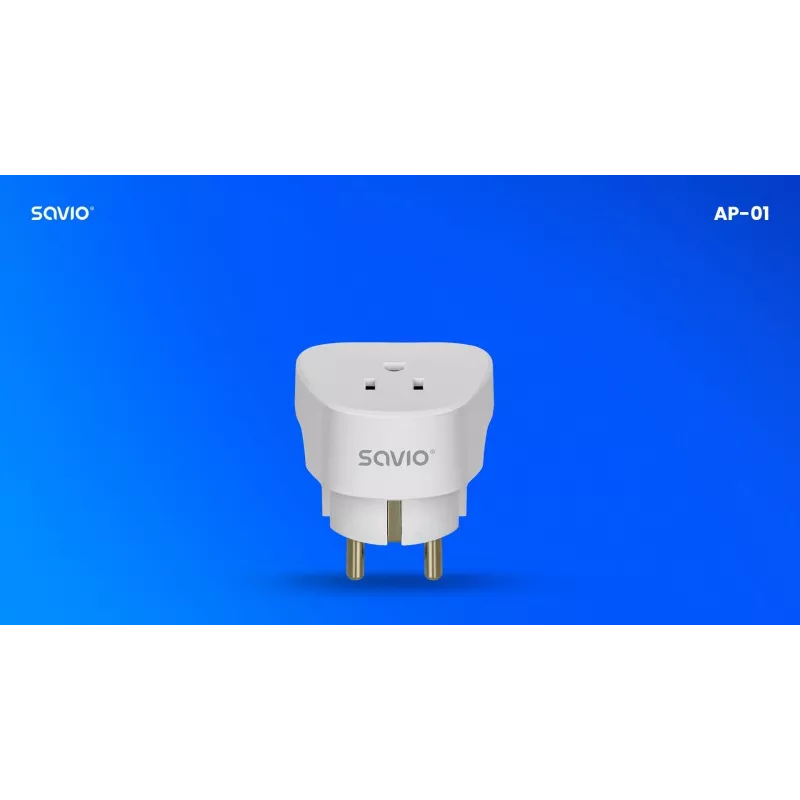 Adapter podróżny SAVIO AP-01, gniazdo US – wtyczka EU