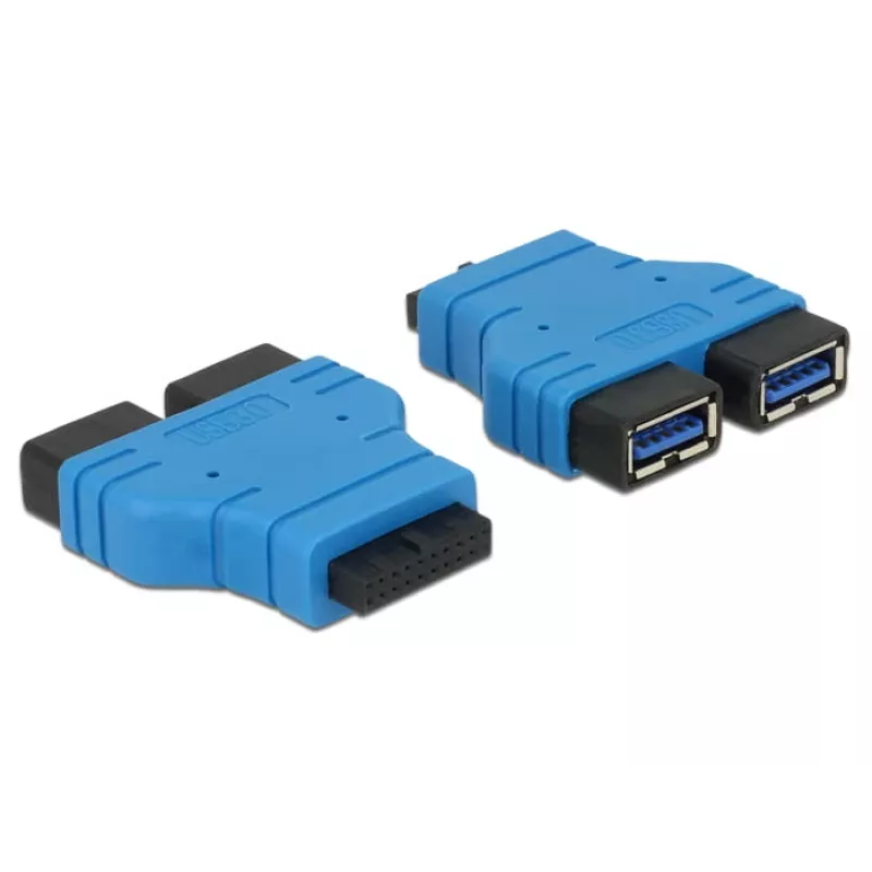 Koncentrator USB 3.0 DeLOCK 65670 Czarny Niebieski