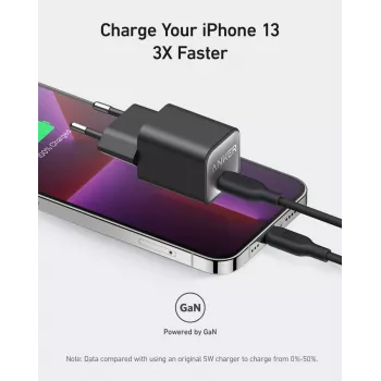 Ładowarka sieciowa Anker 511 Nano 3 — 30 W, 1× USB-C, 100–240 V, czarna