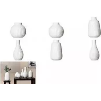 Vase ritzenhoff & breker SANREMO 300 mm biały kamionka z żebrowaną strukturą dekoracyjną