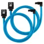 Corsair Premium Sleeved SATA-kabel kątowy, niebieski 60 cm - 2 szt.