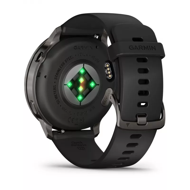 Smartwatch GARMIN Venu 4 1.4 cal AMOLED GPS Czarny, koperta 45 mm, 8 GB, bateria 12 dni, 5 ATM