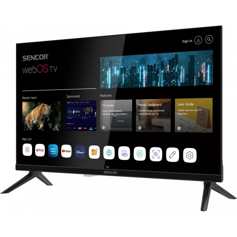 Telewizor LED Smart Display 24 cale SENCOR SLE 24S830MB — rozdzielczość HD, klasa energetyczna E