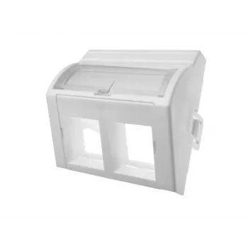 Adapter 45x45 2xRJ45 wypukły kątowy Alantec OS022 — 2-portowy adapter RJ45 kątowy