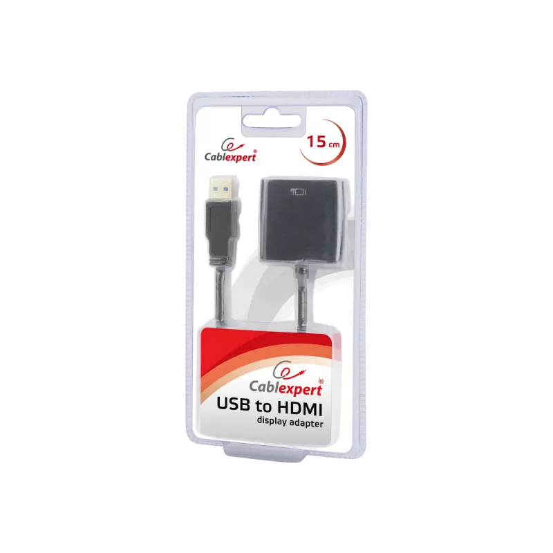 Karta graficzna USB GEMBIRD A-USB3-HDMI-02, wyjście HDMI, do 1920x1080, czarna, 36 g