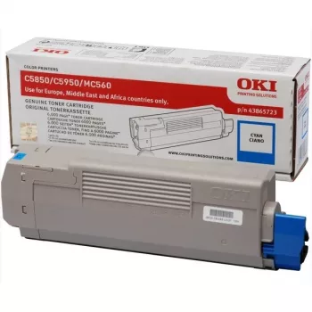 Tusze OKI cyjan 6000 stron do C5850 C5950
