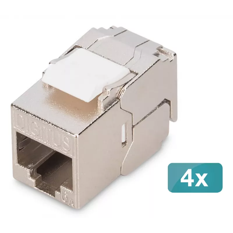 Digitus CAT 6A kompaktowy moduł keystone ekranowany montaż bez użycia narzędzi 4 szt.