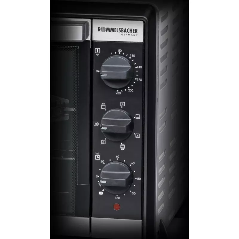 Mini piekarnik Rommelsbacher BG 1805/E Stal nierdzewna – 42 L, 80–230 °C, 7 trybów, rożen