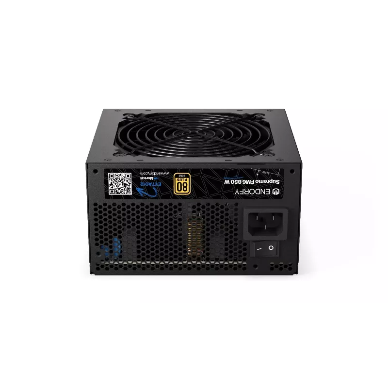 Zasilacz ENDORFY Supremo FM6 850 W, 24-pin ATX, w pełni modułowy, 80 PLUS Gold, wentylator 120 mm, czarny
