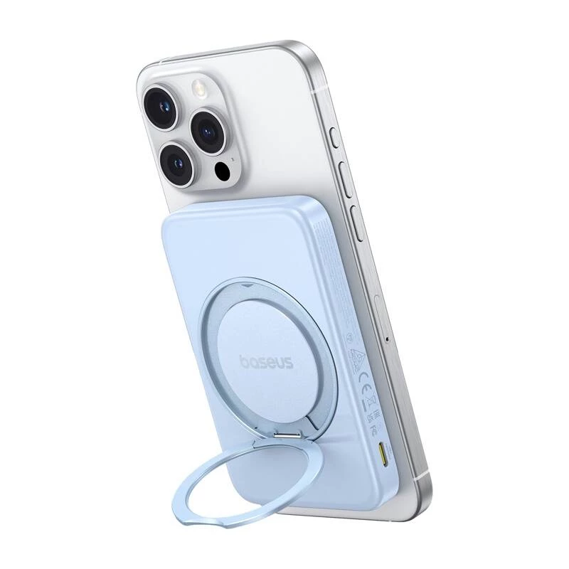 Powerbank Baseus PicoGo Qi2 5000mAh 20W niebieski przenośna ładowarka bezprzewodowa i przewodowa