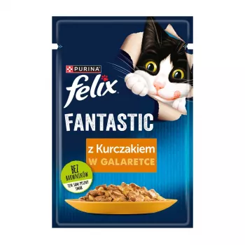 Mokra karma dla kota Felix PURINA saszetka 85 g – smak kurczaka, koty dorosłe, 82% wilgotności, 11,5% białka