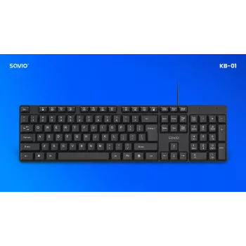 Klawiatura Savio KB-01 do domu/biura USB QWERTY US English Czarna