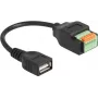 DeLOCK Kabel USB 2.0 Typ-A żeński do adaptera z listwą zaciskową 15 cm