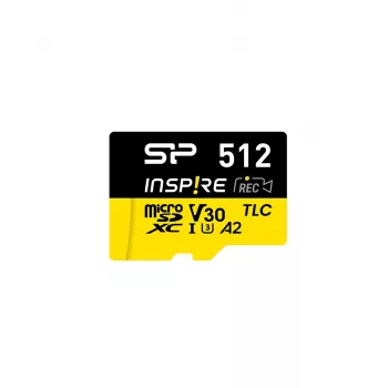 Karta pamięci Silicon Power Inspire 512 GB MicroSDXC V30 UHS-I U3 A2 4K + adapter (SP512GBSTXLA2V1NSP)