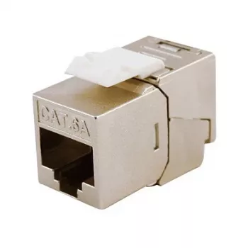 Ekranowane złącze keystone cienki Kat.6A, EQUIP 767223, bez narzędzi, RJ-45, płaskie, srebrne, 8 szt.