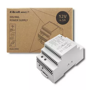 zasilacz na szynę DIN QOLTEC 24 V 2,5 A 60 W szary