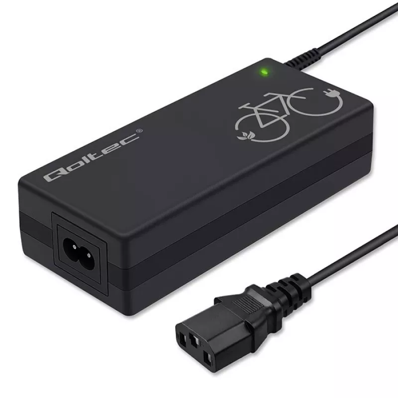 Ładowarka QOLTEC 36V–42V 2A z wtykiem C14 IEC 3-pin do akumulatorów e-bike