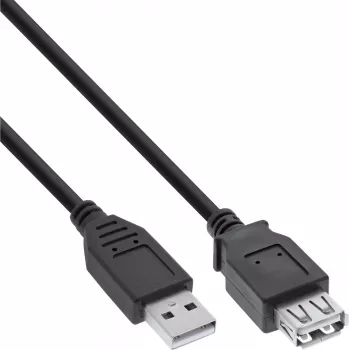 Kabel przedłużający USB 2.0 InLine B-34610B USB-A męski na żeński, czarny, 100 szt.