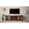 Szafka RTV Cama Meble GRANERO z miejscem na kominek, 2000×567×350 mm, płyta wiórowa/MDF, 2 drzwi przesuwne, matowy stare drewno
