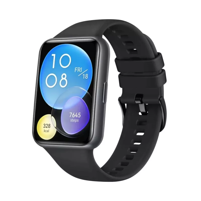 Silikonowy pasek FIXED do Huawei Watch Fit 2 — Czarny, zamienny miękki elastyczny pasek