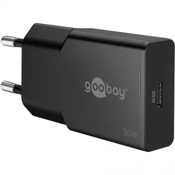 Goobay USB-C™ PD GaN Szybka ładowarka cienki (30 W) czarna