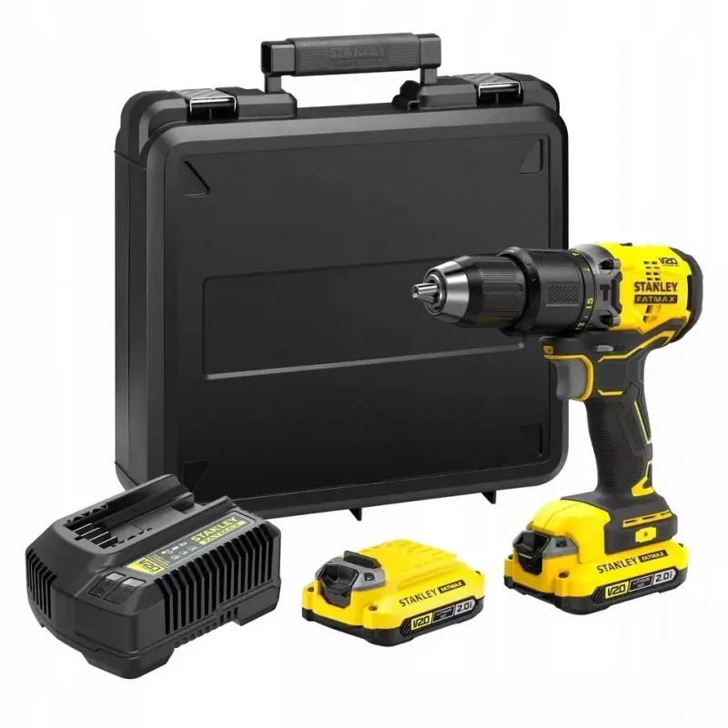 Wiertarko-wkrętarka bezszczotkowa 18V FATMAX V20 2x2,0Ah z walizką