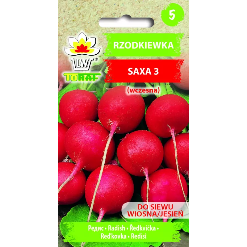 Nasiona rzodkiewki Saxa 3, 10 g opakowanie nasion warzyw