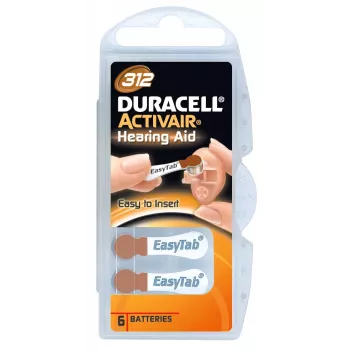 Duracell A312/DA312/ZL312 | Ogniwa cynkowo-powietrzne | 6 szt.