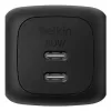 Szybka ładowarka sieciowa Belkin WCH019kqBK — 2× USB‑C, czarna, zabezpieczenia OVP/OC/OT/SC