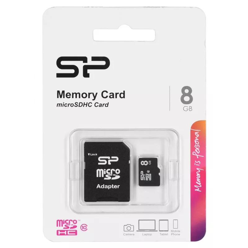Karta pamięci Silicon Power SP008GBSTH010V10SP 8 GB MicroSDHC Class 10