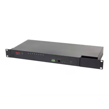 Przełącznik KVM APC KVM0108A, 8-portowy PS/2 VGA, rack 1U, 1600x1200, czarny