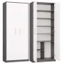 OLIV 2D CLOSED SHELVING UNIT, ANTHRACITE/Biały SET