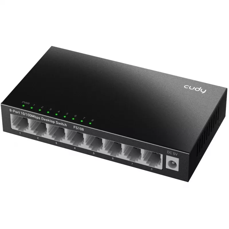 Niezarządzalny przełącznik Cudy FS108 8 portów Fast Ethernet 10/100 czarny