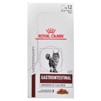 Mokra karma dla kota Royal Canin Gastrointestinal Moderate Calorie 12 x 85 g saszetek, dla dorosłych kotów, smak mięsny, 82,2% wilgotności