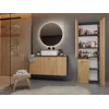 Topeshop NEL 1K DD ANT/ART KP szafka łazienkowa wolnostojąca grafitowa, dębowa