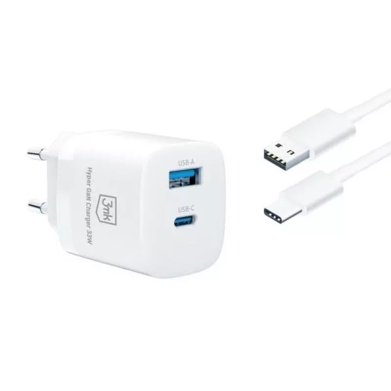 Ładowarka 33W GaN PD 1xUSB-A+1xUSB-A