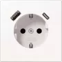 Gniazdo typu F Jung LS1520-15CAWW, 16 A, 50/60 Hz, IP20, obudowa z tworzywa, USB 5 V