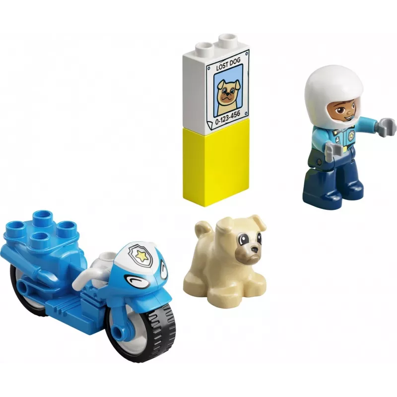 Zestaw do zabawy z motocyklem policyjnym LEGO Duplo Police 10967 z ruchomymi kołami i figurką policjanta