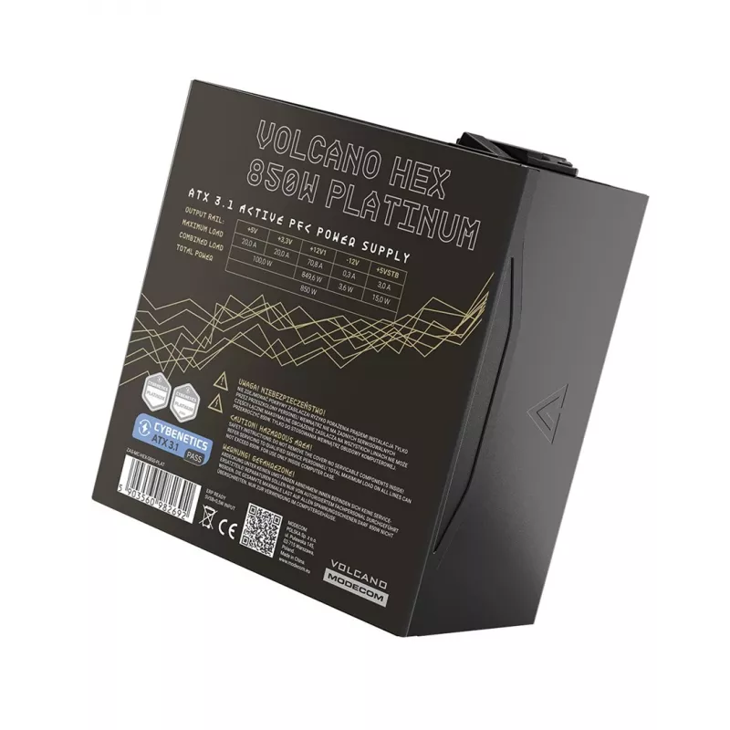 Zasilacz MODECOM Volcano Hex 850W Platinum modułowy ATX 850 W 80 Plus Platinum