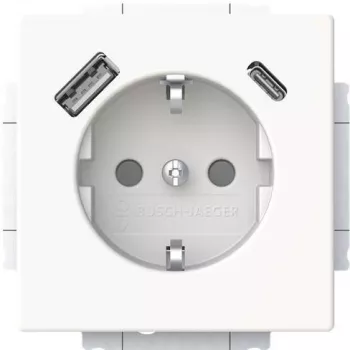 Busch-Jaeger gniazdo wtyczkowe SCHUKO z USB-A i USB-C 20 EUCB2USBAC-884 (2CKA002011A6310)