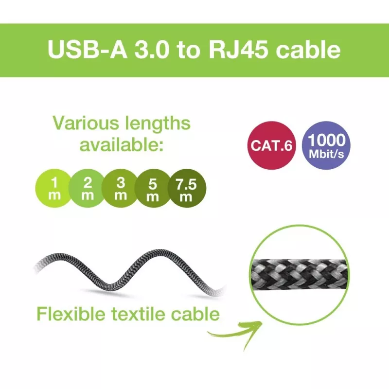 Kabel sieciowy Techly ICOC U3A-RJ45-010 Czarny, Srebrny 1 m Cat6 F/UTP (FTP)