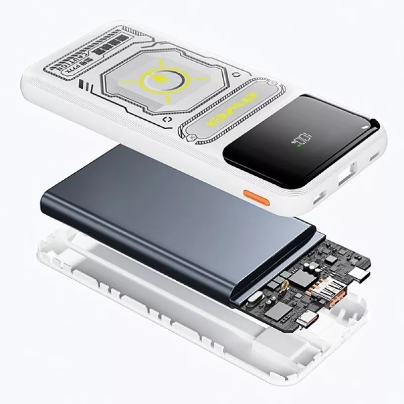 Powerbank 10000mAh 22,5 W P77K z wbudowanym kablem
