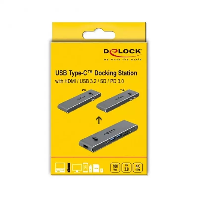Stacja dokująca DeLOCK Dual USB Type-C z HDMI USB 3.2 SD PD 3.0