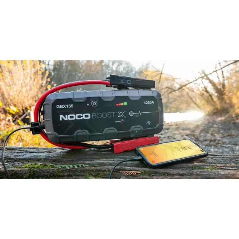 Urządzenie rozruchowe NOCO GBX155, 4250 A prądu rozruchowego, 99 Wh Li‑Ion, ładowanie 60 W, IP65, wbudowana latarka LED 500 lm