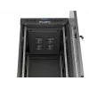 Szafa rackowa stojąca LANBERG 19 cali 24U 600x800 mm czarna z drzwiami szklanymi i wycięciem na LCD (płaski Pack) v2