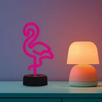 Dekoracyjna lampa stołowa LED MANTA SNL79PK różowy flaming - dekoracyjne światło LED