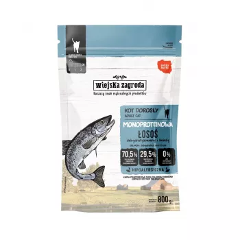 WIEJSKA ZAGRODA Monoprotein Salmon - sucha karma dla kota - 800g