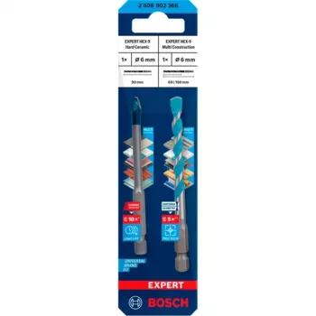 Zestaw wierteł Bosch Expert HEX-9 MultiConstruction 6 mm, 2 szt.