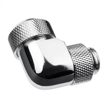 Alphacool Eiszapfen 13mm HardTube Screw-In Fitting 90° Rotatable G1/4 - kątowa złączka zaciskowa do układów chłodzenia cieczą - chrom