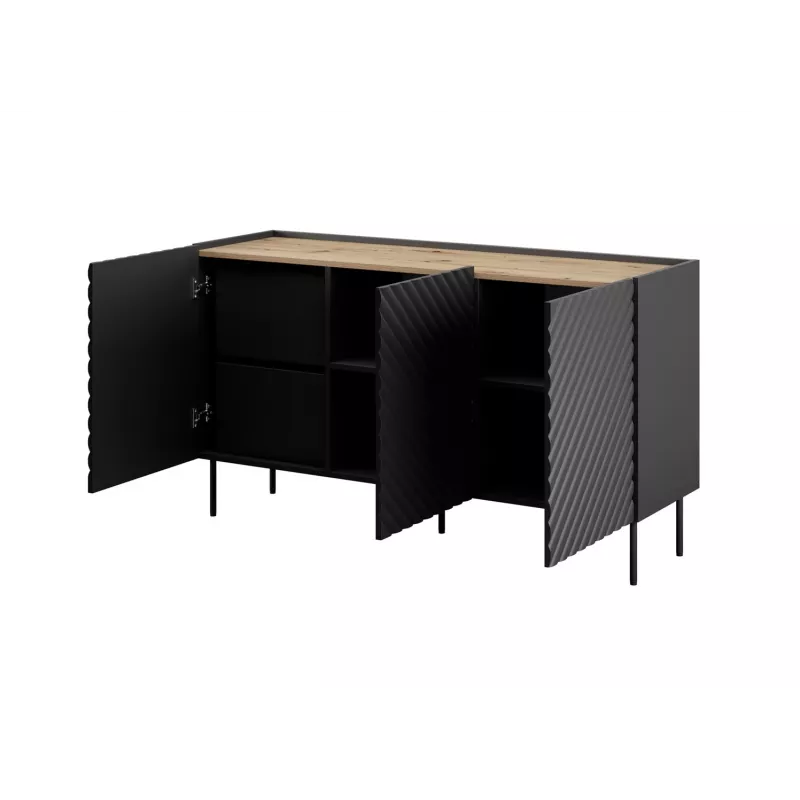 3D2SZ ONDA komoda 150x45x85 czarny